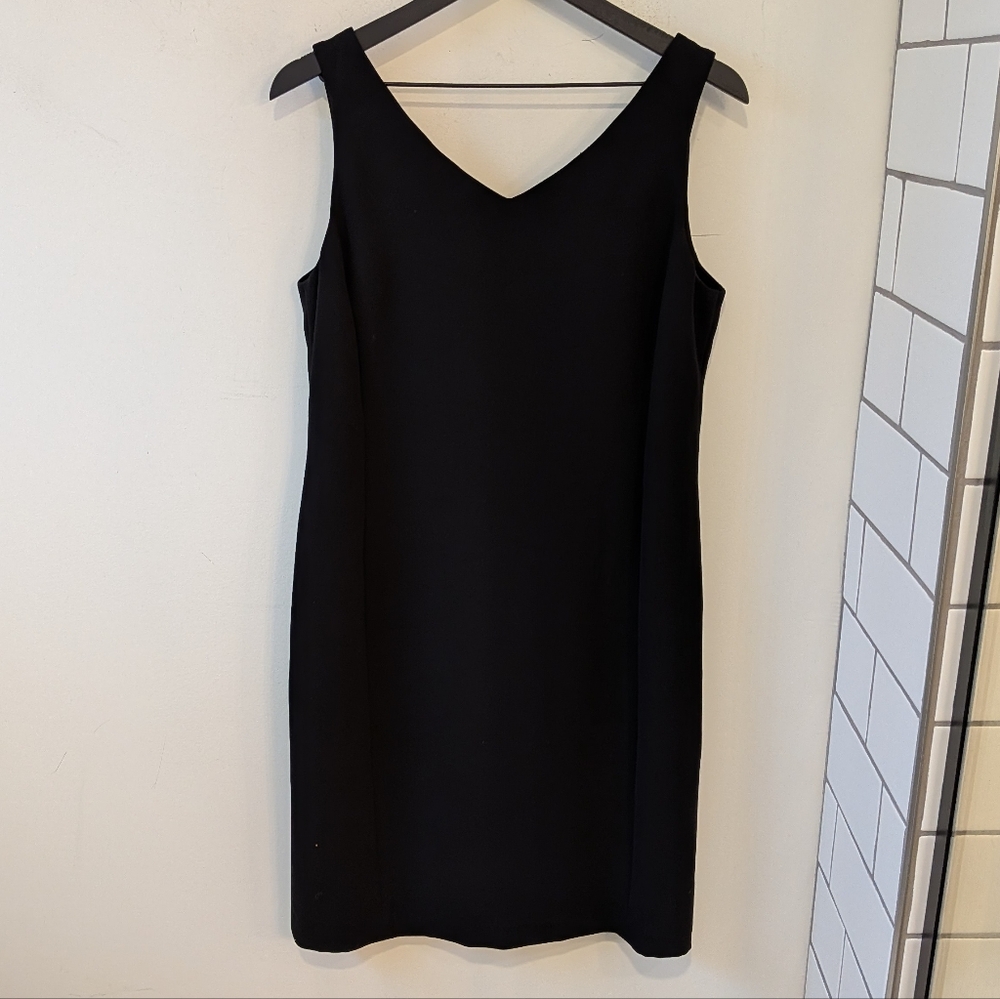 Jones New York Women's Black V Neck Classic Shell Dress Office 14 Petite
